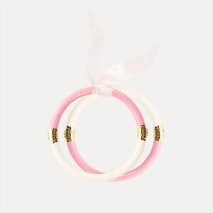 NEW BUDHAGIRL kids yin&yang all season bangles in pink/ivory